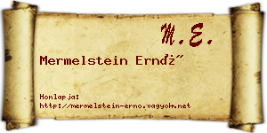 Mermelstein Ernő névjegykártya